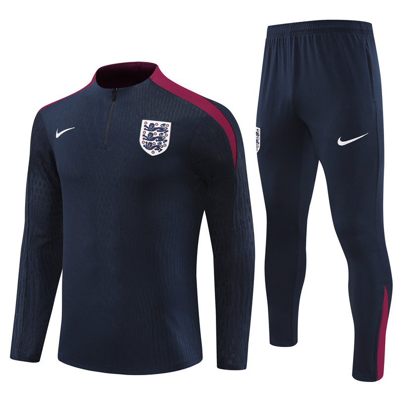 AAA Quality England 24/25 Tracksuit - Navy Blue/Red